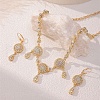Flat Round & Teardrop Alloy with Rhinestone Pendant Necklaces & Hoop Earrings Sets FS-WG15CFD-01-2