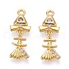 Brass Micro Pave Cubic Zirconia Pendants KK-N263-80G-1