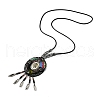 Retro Style Glass & Acrylic & CCB Beads Pendant Necklaces NJEW-Q349-02C-1