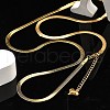 Brass Flat Snake Chain Necklaces for Men Women NJEW-G160-08G-2