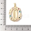 Brass Cubic Zirconia Pendants KK-Z050-18G-02-3