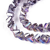 Electroplate Transparent Glass Beads Strands GLAA-N021-4mm-01-3
