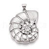 Brass Micro Pave Cubic Zirconia Pendants KK-N268-01P-1