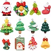 SUNNYCLUE 48Pcs 12 Styles Christmas Theme Opaque Resin Pendants RESI-SC0005-66-1