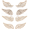 SUNNYCLUE 80Pcs 4 Styles Unfinished Wood Filigree Joiners Links WOOD-SC0001-67-1