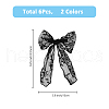SUPERFINDINGS 6Pcs 2 Colors Lace Bowknot Polyester Alligator Hair Clips PHAR-FH0001-05-2