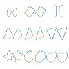 Fashewelry 9Pairs 9 Style 304 Stainless Steel Geometric Hoop Earrings STAS-FW0001-21-7