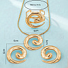 Vortex Alloy Pendant Necklace & Stud Earring & Cuff Bangle Sets FS-WGDE200-01-4