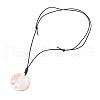 Natural Freshwater Shell Flat Round Pendant Necklaces NJEW-JN05154-5