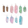 10Pcs 10 Styles Electroplated Natural Quartz Crystal  Pendants PALLOY-JF02533-02S-1