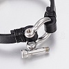 Men's Leather Cord Bracelets BJEW-P198-20-5