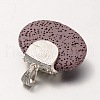 Platinum Plated Alloy Synthetic Lava Rock Oval Pendants G-O024-03B-2