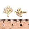 Brass Micro Pave Clear Cubic Zirconia Charms KK-T073-20G-3
