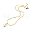 Crystal Rhinestone Dollar Sign Pendant Necklace with Herringbone Chains NJEW-I116-03G-3