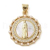 Brass Micro Pave Clear Cubic Zirconia Pendants KK-Q813-16E-G-1