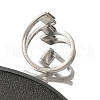 Textured Rhombus 304 Stainless Steel Finger Ring for Women RJEW-L126-09B-P-3