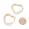 Mother's Day Jewellery Natural Pearl Wire Wrapped Heart Big Hoop Earrings for Women EJEW-JE04796-02-3