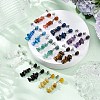 Natural Mixed Stone Dangle Stud Earrings EJEW-JE06371-1