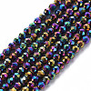 Electroplated Glass Beads Strands EGLA-S174-23D-03-1