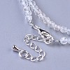 Natural White Topaz Beaded Necklaces NJEW-K114-B-A09-3