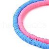 7Strands 7 Colors Flat Round Handmade Polymer Clay Beads CLAY-FS0001-28-4