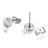 Non-Tarnish 304 Stainless Steel Stud Earring Findings STAS-E192-01P-03-2