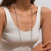 Alloy & Plastic Imitation Pearl White Round Beads Handmade Link Chain Long Necklaces for Women FS-WG575FB-02-1