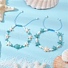 2Pcs Dyed Synthetic Turquoise & Magnesite Bead Braided Bead Bracelets for Women BJEW-JB11532-1