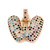 Brass Micro Pave Cubic Zirconia Pendants KK-C076-29W-G02-1