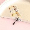 304 Stainless Steel Micro Pave Clear Cubic Zirconia Heart Curved Barbell Cartilage Earrings WGF9CBE-04-5