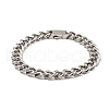 Non-Tarnish 304 Stainless Steel Cuban Link Chain Bracelet NJEW-D050-02B-P-1