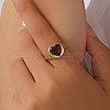 French Style S925 Sterling Silver Heart Cuff Ring for Women YF0840-2