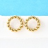 Ion Plating(IP) 304 Stainless Steel Twist Rope Ring Stud Earrings for Woman EJEW-N097-006LG-4