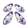 4Pcs Transparent Epoxy Resin Butterfly Wings Pendants RESI-C057-07C-1
