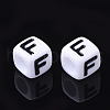 Acrylic Horizontal Hole Letter Beads X-PL37C9129-F-2