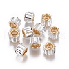 Brass Cubic Zirconia European Beads KK-E772-01I-2