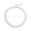 Alloy and Imitation Pearl Branch Choker Necklaces for Wedding Jewelry FS-WG4B46D-01-1