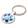 Half Round/Dome Alloy & Glass Pendant Keychain KEYC-D020-01P-02-2