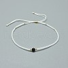 Adjustable Natural Dyed & Heated Black Agate Braided Bead Bracelets BJEW-F391-A02-2