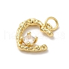 Rack Plating Brass Clear Cubic Zirconia Pendants KK-Z056-15G-2