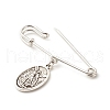 Tibetan Style Alloy Brooch with Charm JEWB-BR00066-3
