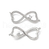 Brass Micro Pave Clear Cubic Zirconia Connector Charms KK-E068-VB391-1