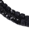 Synthetic Blue Goldstone Beads Strands G-H078-C47-6mm-4