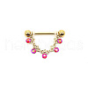 316L Surgical Stainless Steel Fuchsia Rhinestone Nipple Stirrups WGC18E5-01-2