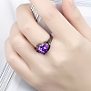 Heart Brass Micro Pave Cubic Zirconia Finger Rings FS-WG4D14B-05-2