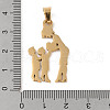 Mother's Day Ion Plating(IP) 304 Stainless Steel Pendants STAS-U002-09G-3