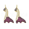 Brass Micro Pave Cubic Zirconia Pendants ZIRC-I063-45G-01-2
