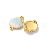304 Stainless Steel Light Cyan Enamel Shell Shape Connector Charms STAS-U061-06G-2