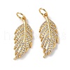 Brass Micro Pave Cubic Zirconia Pendants KK-E068-VF294-2