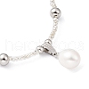 Mother's Day Jewellery Natural Pearl Pendant Necklace with Glass Beaded Chains NJEW-M201-01A-2